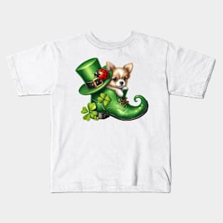 Chihuahua Dog Shoes For Patricks Day Kids T-Shirt